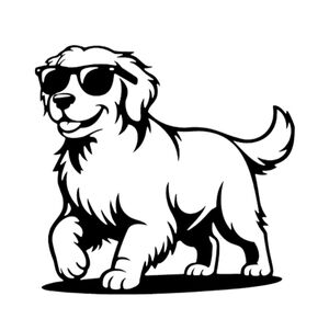 Golden Retriever Sunglasses Funny Vinyl Graphic Auto Wall Laptop Decal Sticker